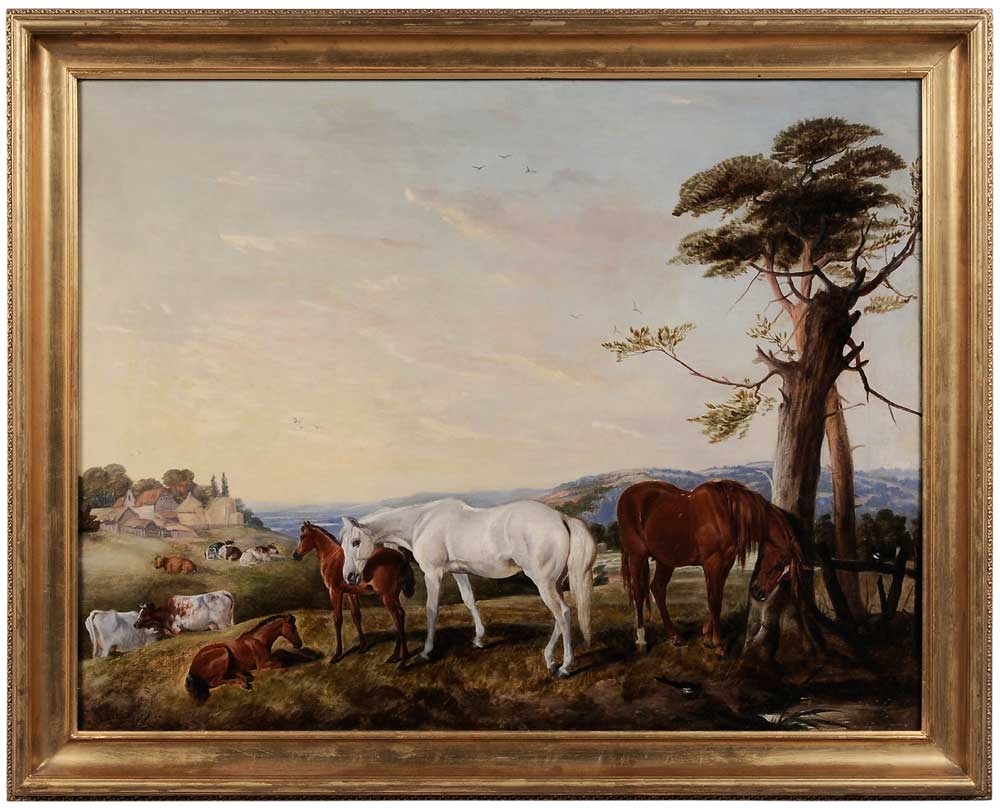 Appraisal: James Thomas Wheeler British - Hunters at Grass in the