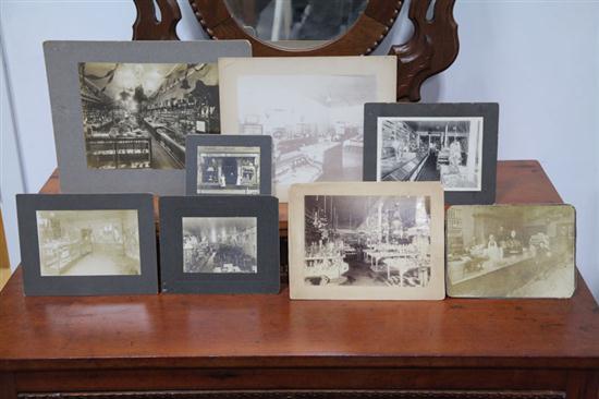 Appraisal: EIGHT SHOP INTERIOR PHOTOGRAPHS American late th and early th