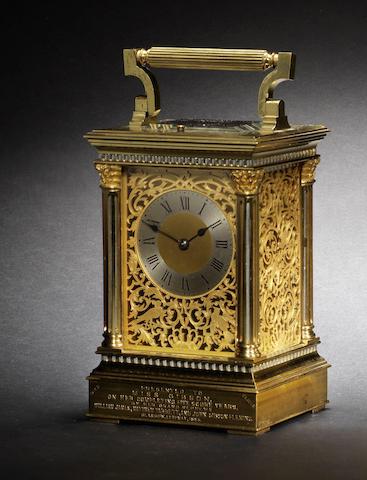 Appraisal: A late th century French carriage clock with repeat The