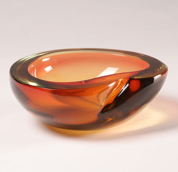 Appraisal: Seguso Vetri d'Arte Sommerso glass geode bowl designed by Flavio