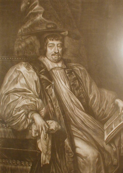 Appraisal: An thC mezzotint full length portrait of Gilbertus Sheldon x