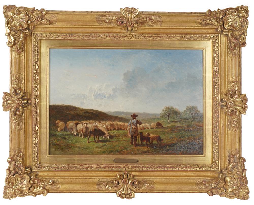 Appraisal: FELIX SATURNIN BRISSOT DE WARVILLE - shepherd and flock oil