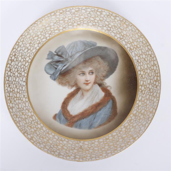 Appraisal: Porcelain fashion portrait plate dia