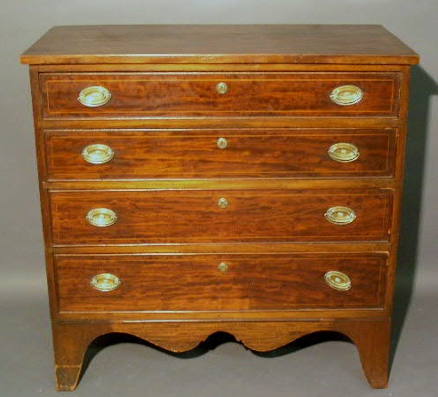 Appraisal: Hepplewhite style mahogany chest c h x w x d