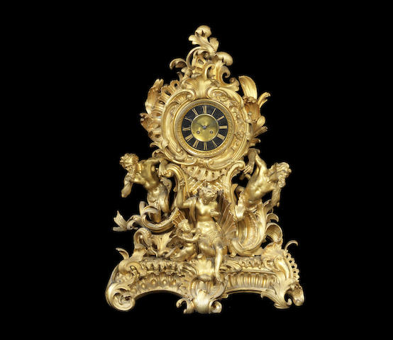 Appraisal: A large French late th century Louis XV style gilt-bronze