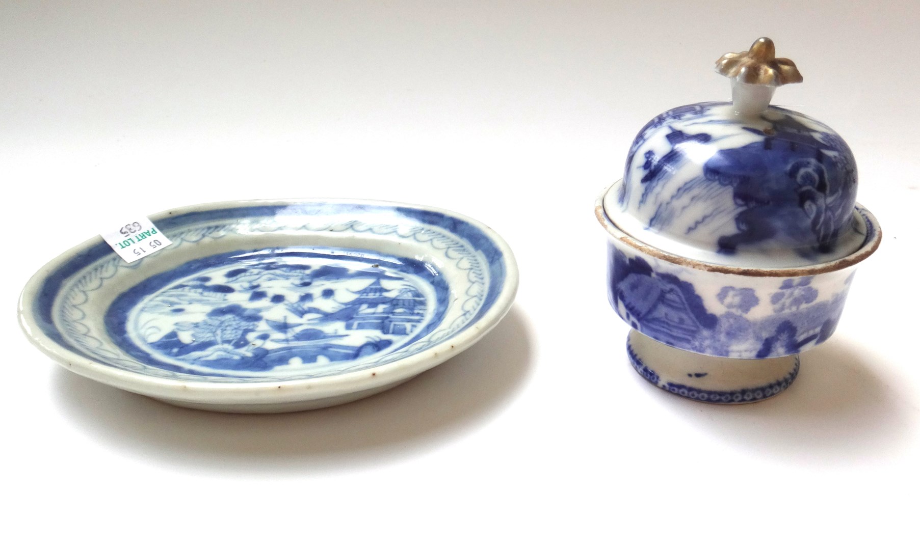 Appraisal: A group of European and Oriental blue and white ceramics