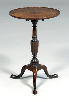 Appraisal: Philadelphia Chippendale candle stand mahogany throughout with single-board dished top