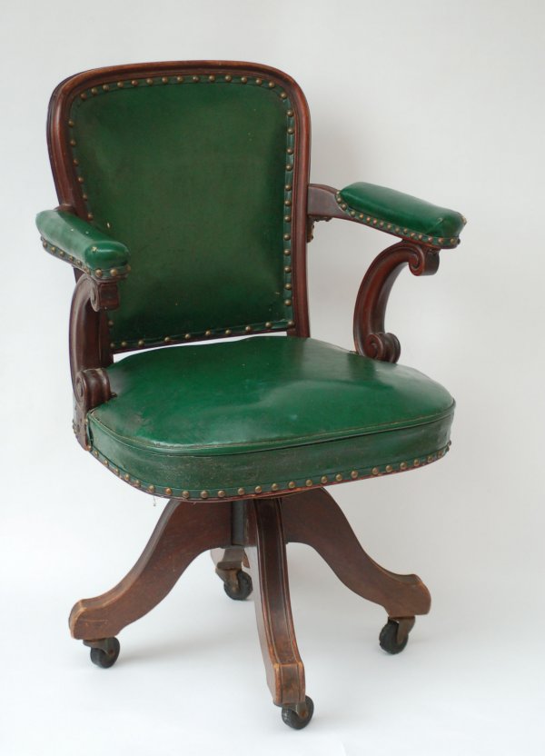 Appraisal: Chair Scroll arms with rests Four shaped splay legs Vinyl