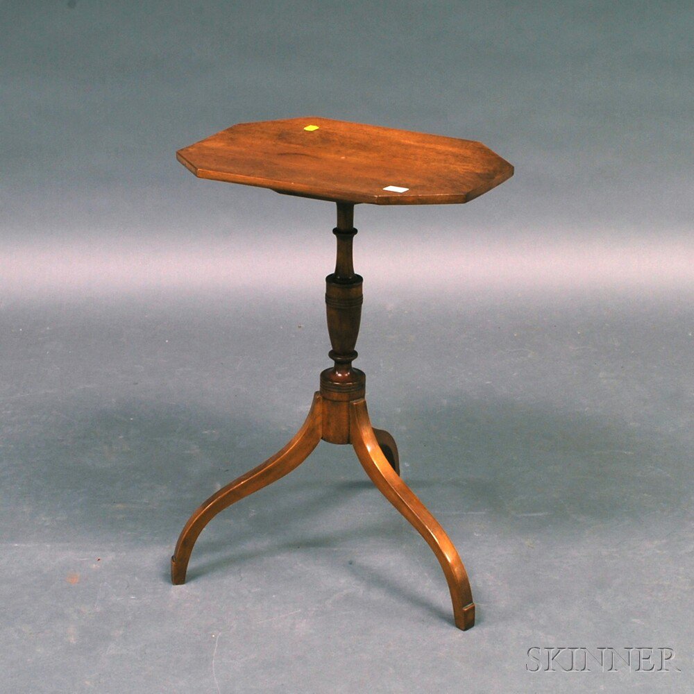 Appraisal: Federal-style Maple Tilt-top Candlestand the octagonal top on an urn-turned