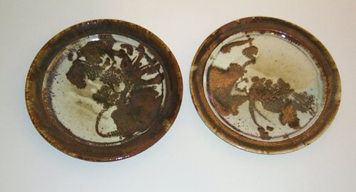 Appraisal: Two glazed plates Ceramic on Ceramic Korczynski Ron x inches