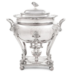 Appraisal: An English Silver-Plate Tea Urn th Century Height inches Property