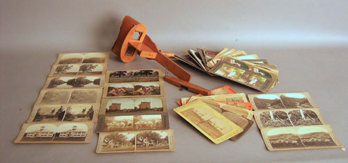 Appraisal: Handheld stereoscope together with a group of cards