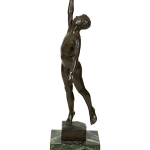 Appraisal: Sidney Boyes British fl - Young Male Nude bronze Signed