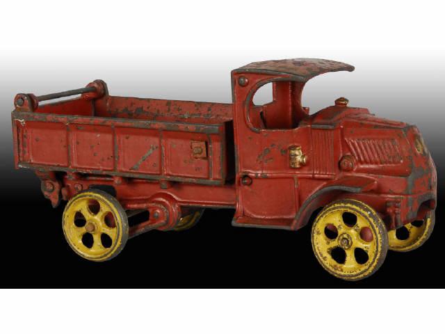 Appraisal: Cast Iron Hubley Mack Dump Truck Toy Description Red painted