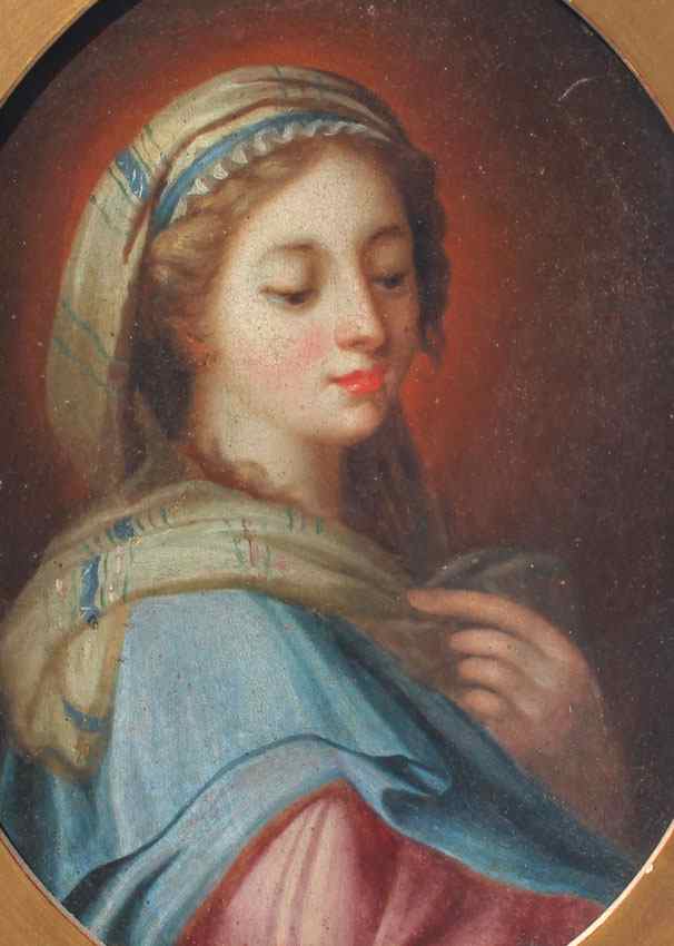 Appraisal: EARLY OLD MASTER PAINTING OF A YOUNG MAIDEN Oil Canvas