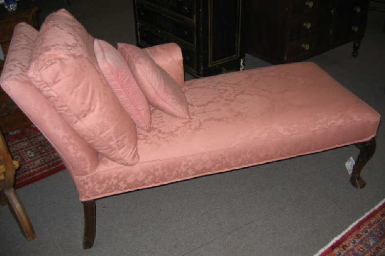 Appraisal: GEORGE II STYLE CHAISE LOUNGE Padded single armrest and body