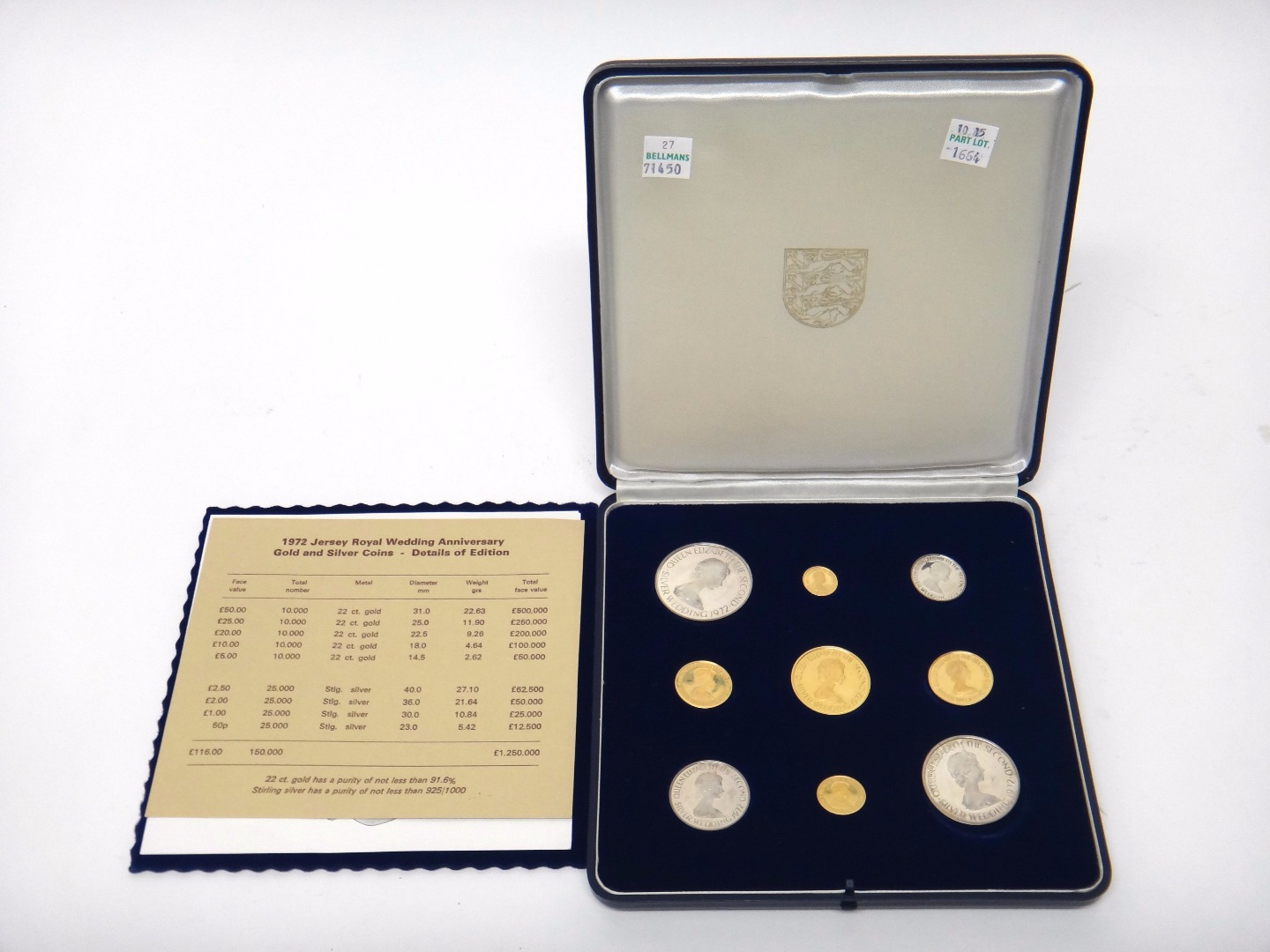 Appraisal: A Jersey nine coin specimen proof set commemorating The Royal