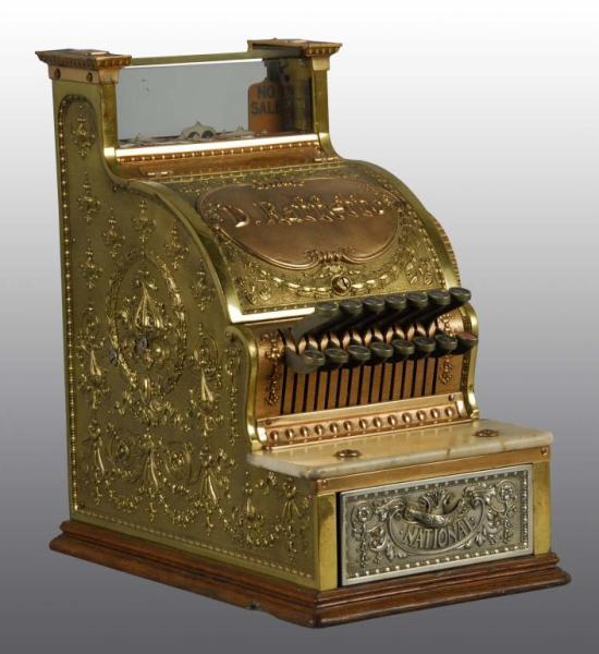 Appraisal: Brass D Raffetto Cash Register Description Working Includes a vendor