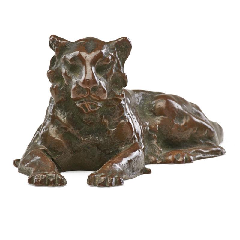 Appraisal: TIFFANY STUDIOS Bronze lion paperweight Condition Report Excellent condition no