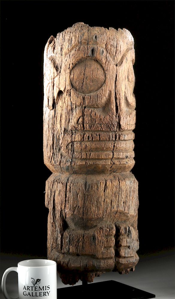 Appraisal: Huge th C Marquesas Island Wood Tiki ex-Bonhams Polynesia Marquesas