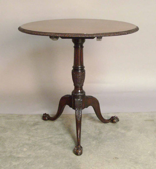 Appraisal: George III style mahogany tea table h w