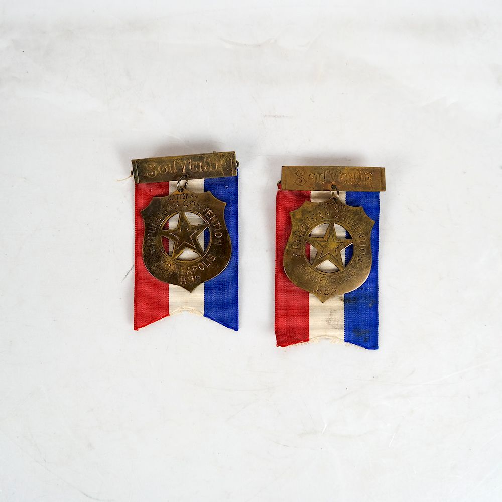 Appraisal: Republican Convention Souvenir Badges Pair of Republican National Convention Souvenir