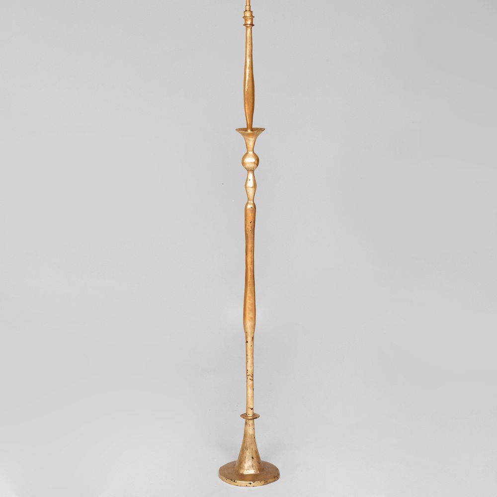 Appraisal: Gilded Bronze Floor Lamp 'Lampadaire Mod le Grande Feuille' After