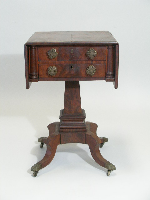 Appraisal: Classical Ladies' Work Stand probably Baltimore early th c figured