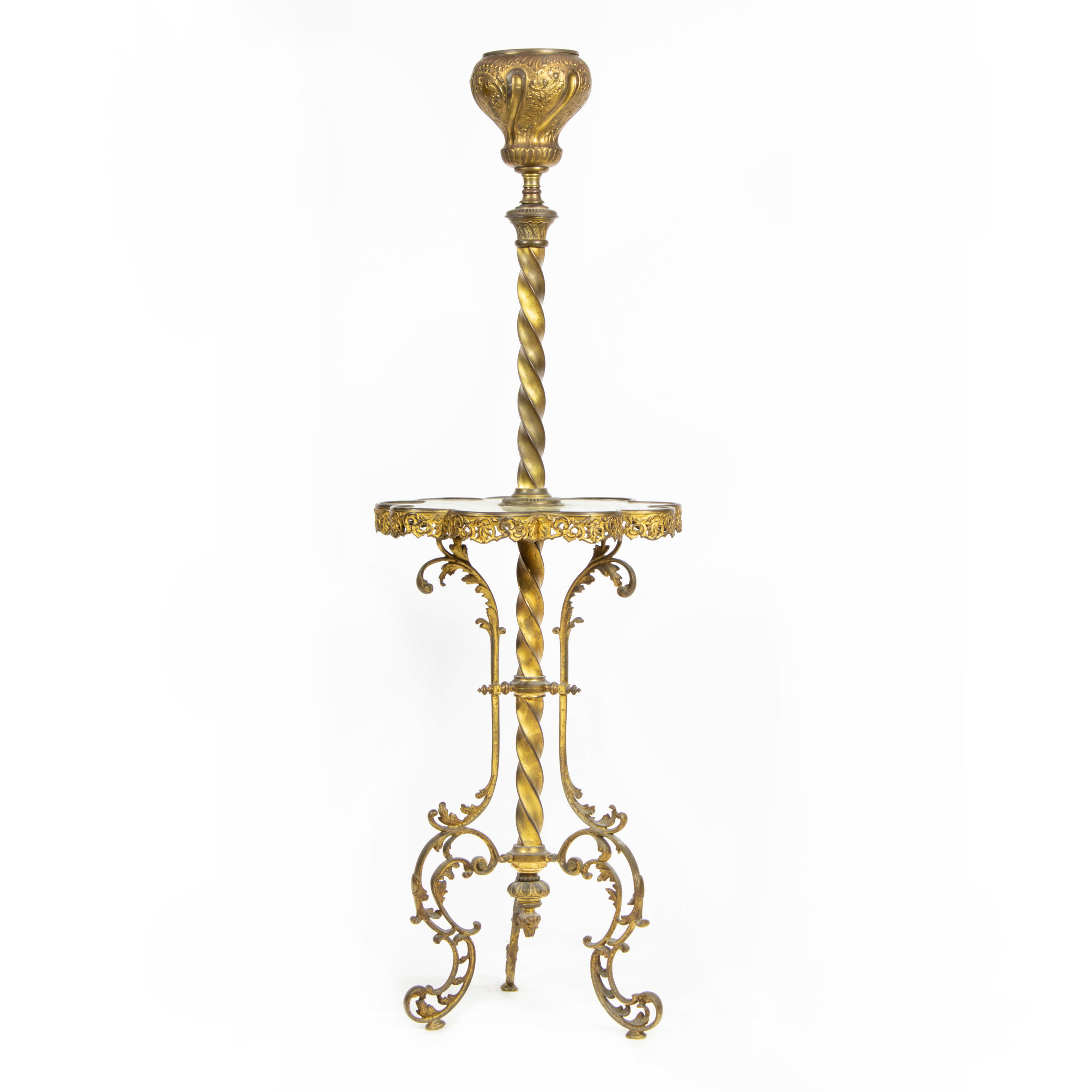 Appraisal: A VICTORIAN GILT METAL PIANO LAMP BASE A Victorian gilt