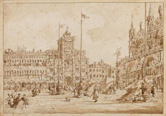 Appraisal: GUARDI FRANCESCO Venice after La Torre dell' Orologio Brown pen