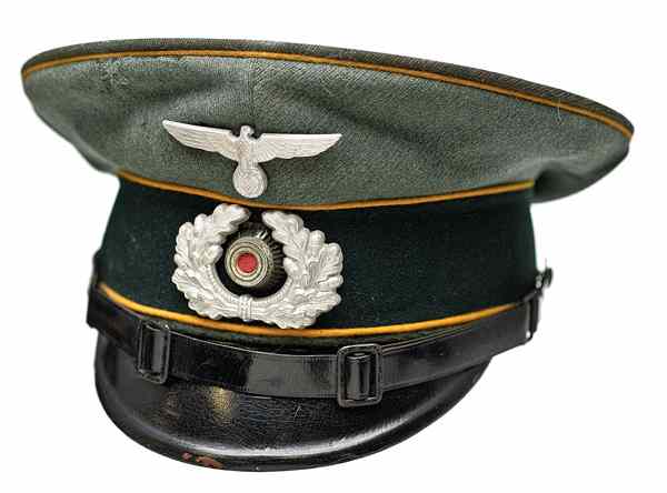 Appraisal: German WWII Cavalry NCO Visor Cap This visor is piped