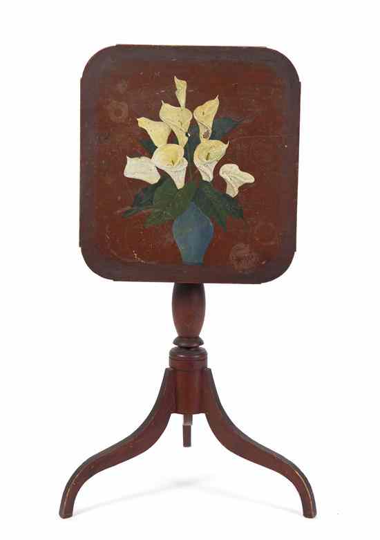 Appraisal: An American Painted Tea Table having a rectangular top with