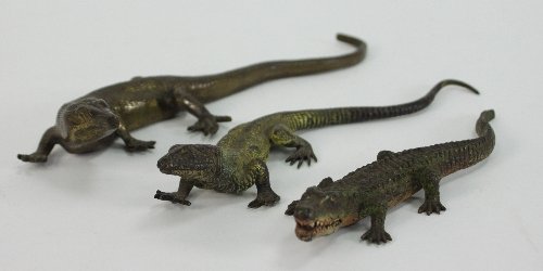 Appraisal: An Austrian cold painted painted bronze model of a crocodile