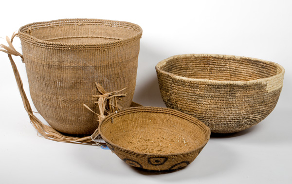 Appraisal: Lot of includes a painted Yanomamo basket height in x