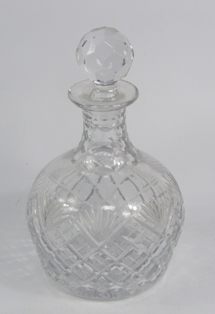 Appraisal: A Royal Doulton cut glass decanter and stopper Beleek tree