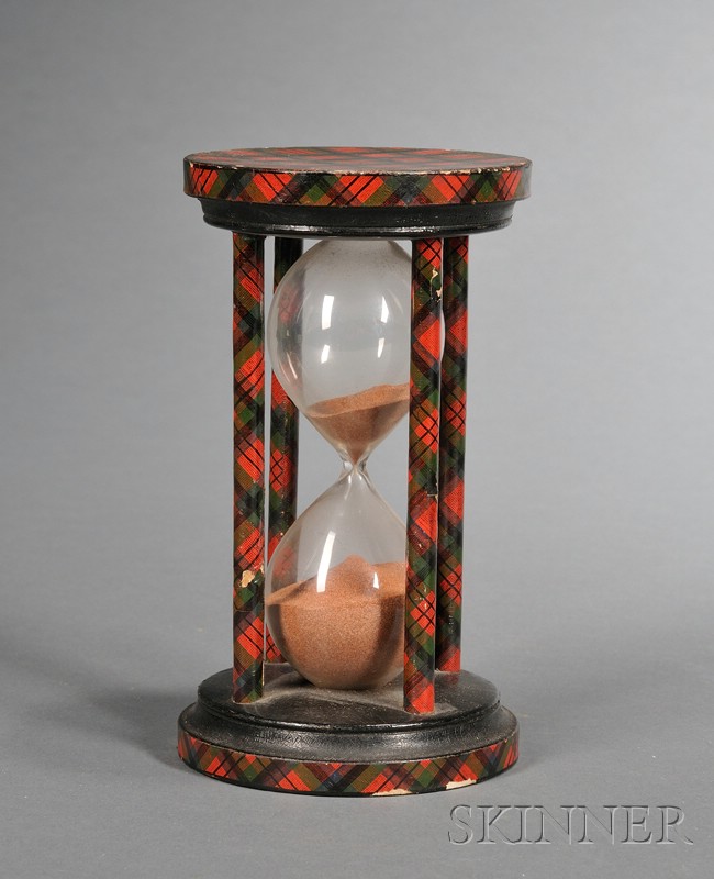 Appraisal: Victorian Tartanware Hourglass late th century of typical form in