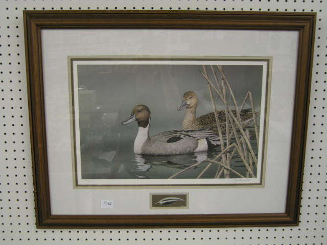 Appraisal: Sherrie Russell Meline Duck Lithograph signed numbered with oil painting