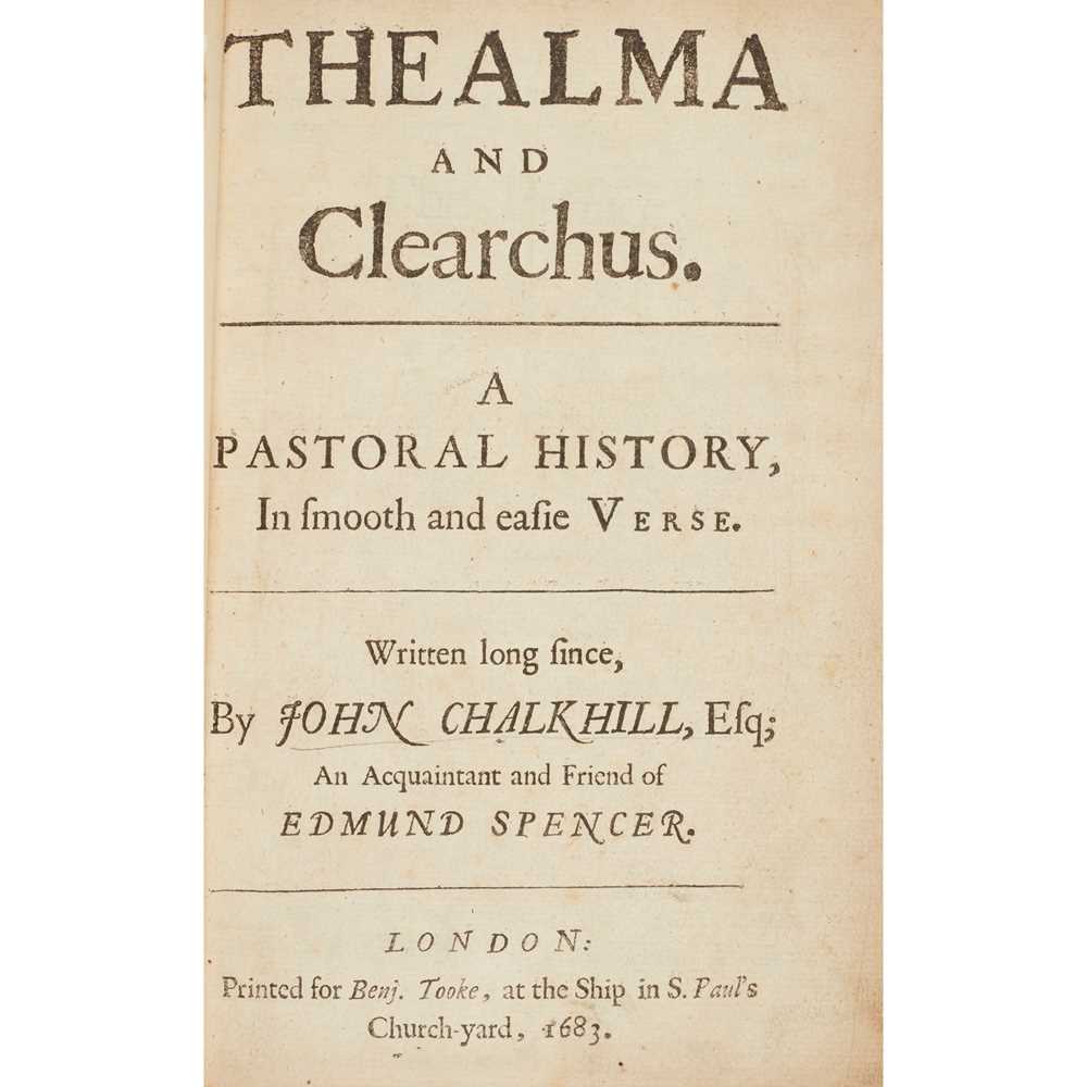 Appraisal: CHALKHILL JOHN THEALMA AND CLEARCHUS London Benjamin Tooke First edition