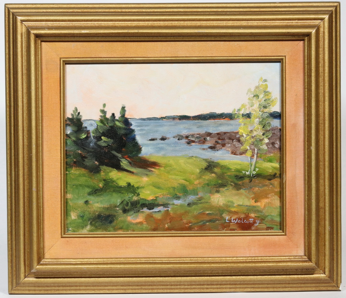 Appraisal: LINDA LOW WOLCOTT ME TH ST C Maine Coast Landscape