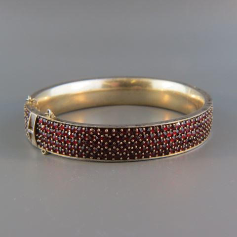 Appraisal: Garnet Bracelet hundreds of rich red gems in gold on