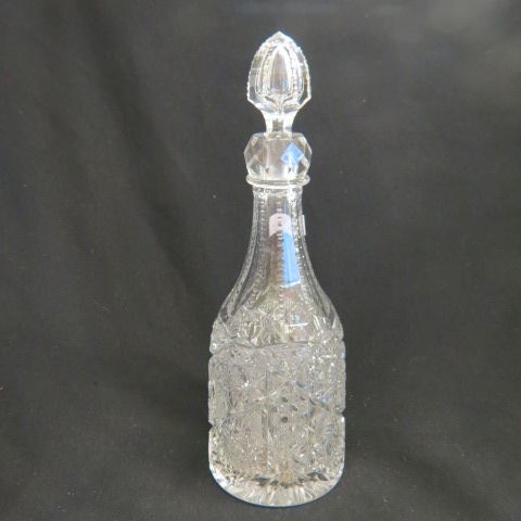 Appraisal: Cut Glass Decanter classic whiskey bottle form brilliant period