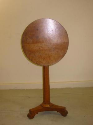 Appraisal: A VICTORIAN SATIN BIRCH WINE TABLE the moulded edged circular