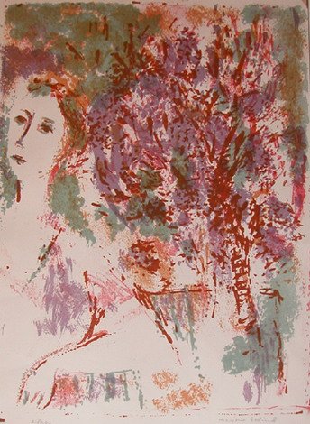 Appraisal: Artist Eklind Marjorie Title Abstracted Figure Lilacs works Date Medium