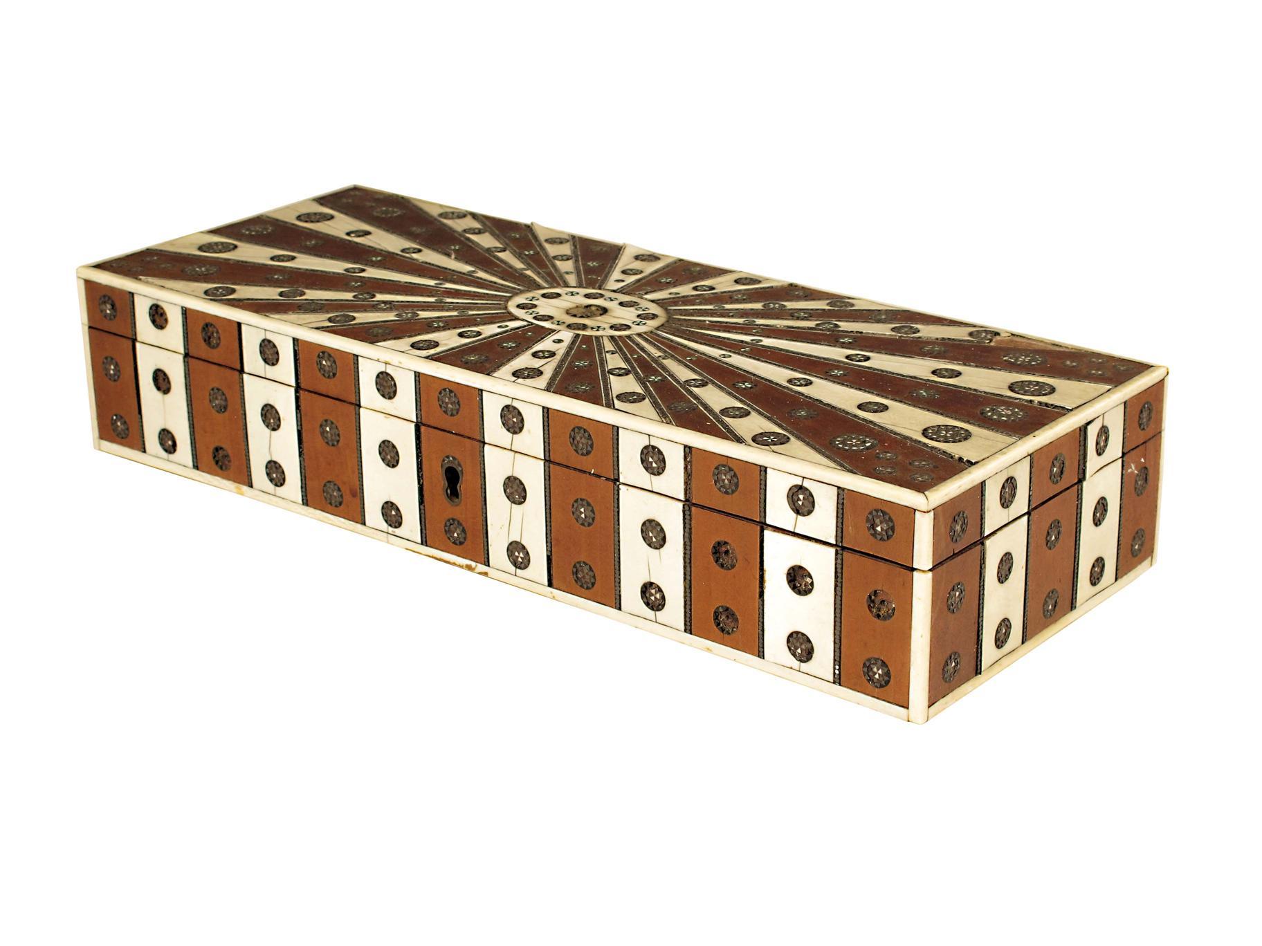 Appraisal: An Anglo-Indian ivory and sandalwood box