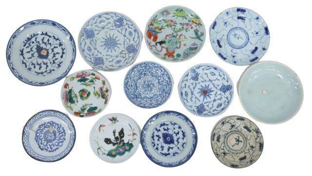 Appraisal: lot of Chinese enameled porcelain plates decorated in blue and