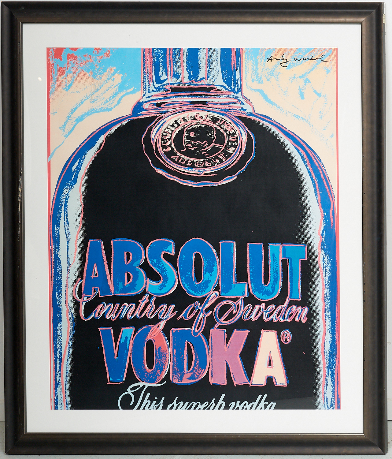 Appraisal: ANDY WARHOL AFTER ABSOLUT VODKA POSTER After Andy Warhol American