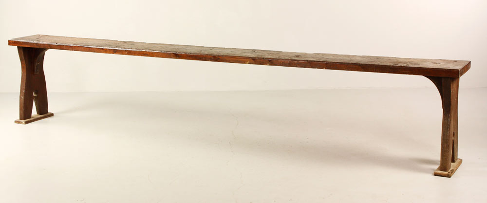 Appraisal: - th C Harvard U Cafeteria Bench Early th century