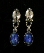 Appraisal: A Georg Jensen Sterling Silver And Lapis Pair Of Earrings