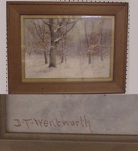 Appraisal: Daniel F Wentworth - American watercolor on paper winter landscape