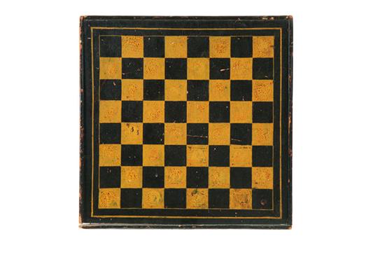 Appraisal: DECORATED GAMEBOARD American late th century pine Single varnished board